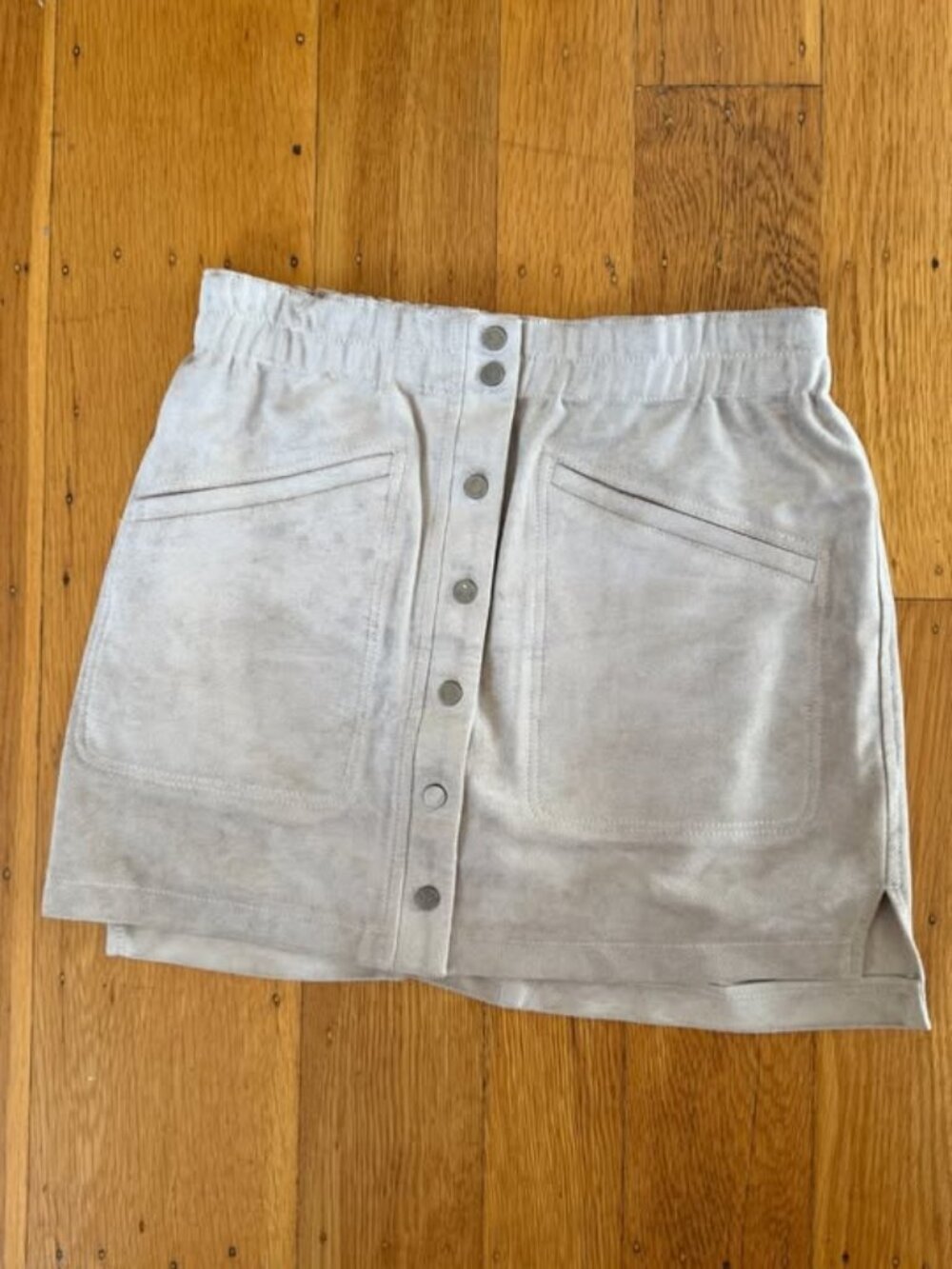 BCBG Max Azria Suede Mini Skirt Beige XS